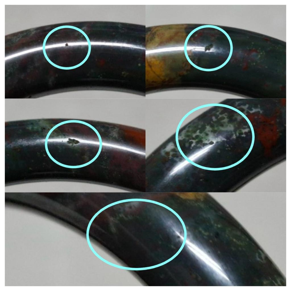 【三寶坊】天然海洋碧玉手鐲 57圈口 圓條 海洋瑪瑙手鐲大圈口 N519-細節圖7