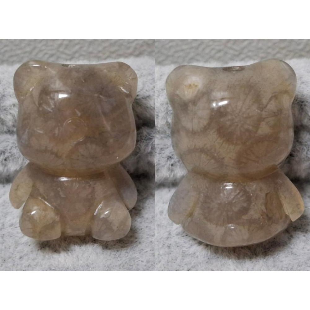 【三寶坊】珊瑚玉 小熊 萌寵 黑冰 茶冰 精品料 通孔小件 雕刻件 手作DIY材料 水晶 串珠 配件 吊墜-細節圖8