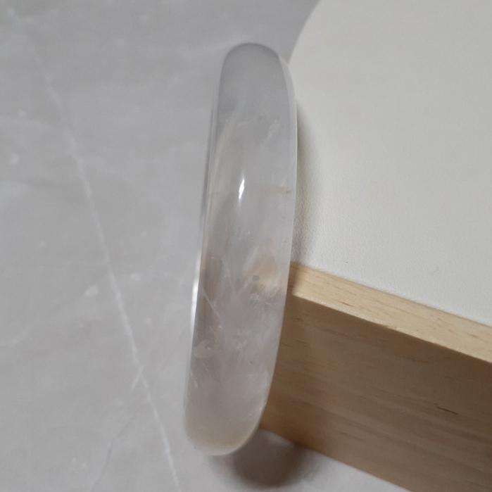 【三寶坊】天然白水晶手鐲 63圈口 NG鐲 平安鐲 白阿賽手鐲大圈口 N408-細節圖2