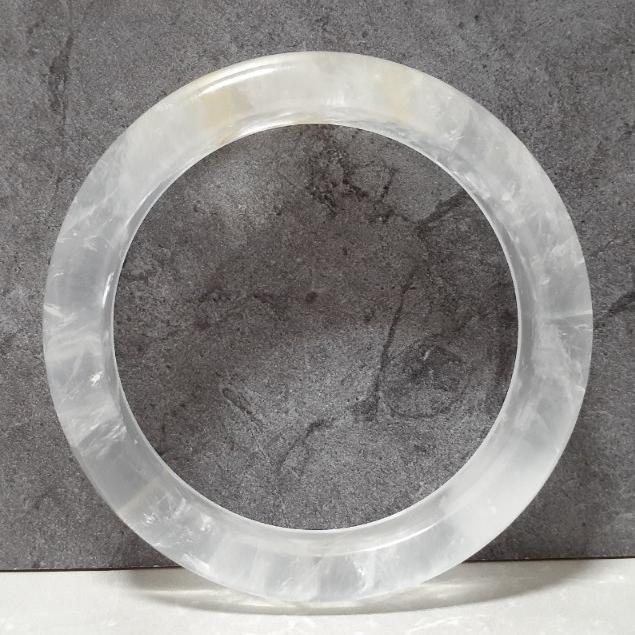 【三寶坊】天然白水晶手鐲 63圈口 NG鐲 平安鐲 白阿賽手鐲大圈口 N408-細節圖6