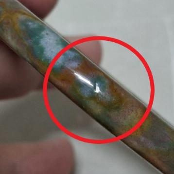 【三寶坊】天然海洋碧玉手鐲 60圈口 圓條 海洋瑪瑙手鐲大圈口 N518-細節圖7