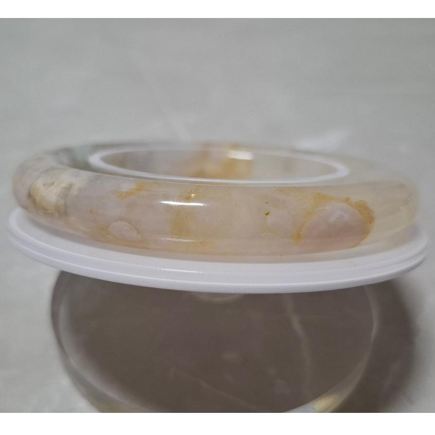 【三寶坊】天然櫻花瑪瑙手鐲 57圈口 圓條 瑪瑙手鐲大圈口 N488-細節圖6