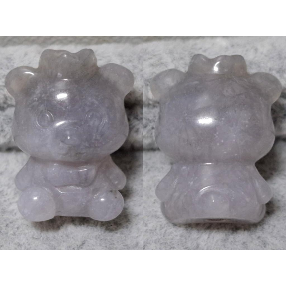 【三寶坊】珊瑚玉 皇冠熊 萌寵 精品料 通孔小件 雕刻件 手作DIY材料 水晶 串珠 配件 吊墜-細節圖4
