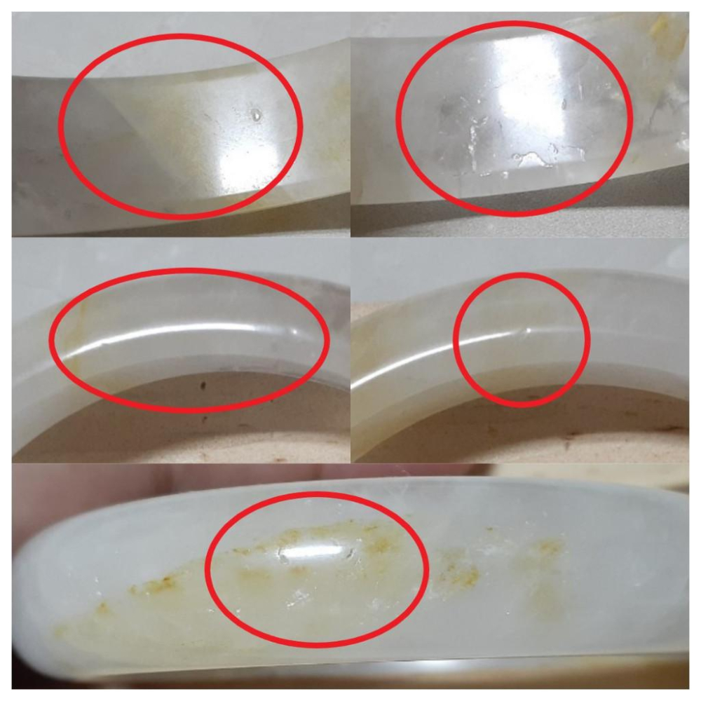 【三寶坊】天然黃膠花手鐲 62圈口 平安鐲 白水晶手鐲大圈口 N409-細節圖6