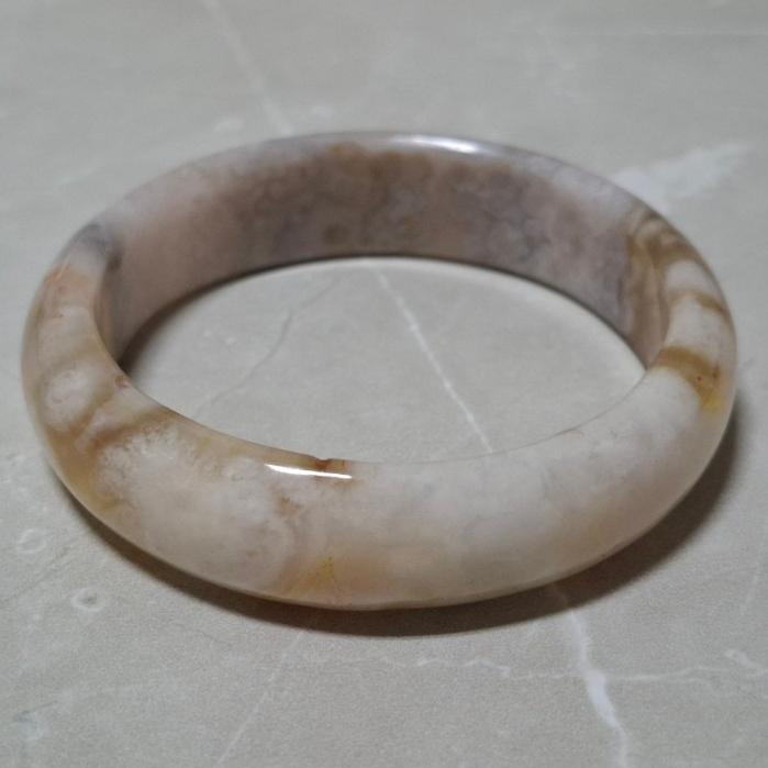 【三寶坊】天然櫻花瑪瑙手鐲 54圈口 平安鐲 瑪瑙手鐲小圈口 N493-細節圖2