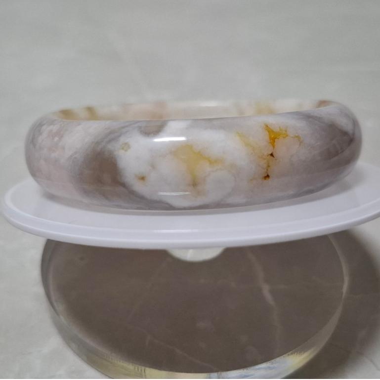 【三寶坊】天然櫻花瑪瑙手鐲 54圈口 平安鐲 瑪瑙手鐲小圈口 N493-細節圖3