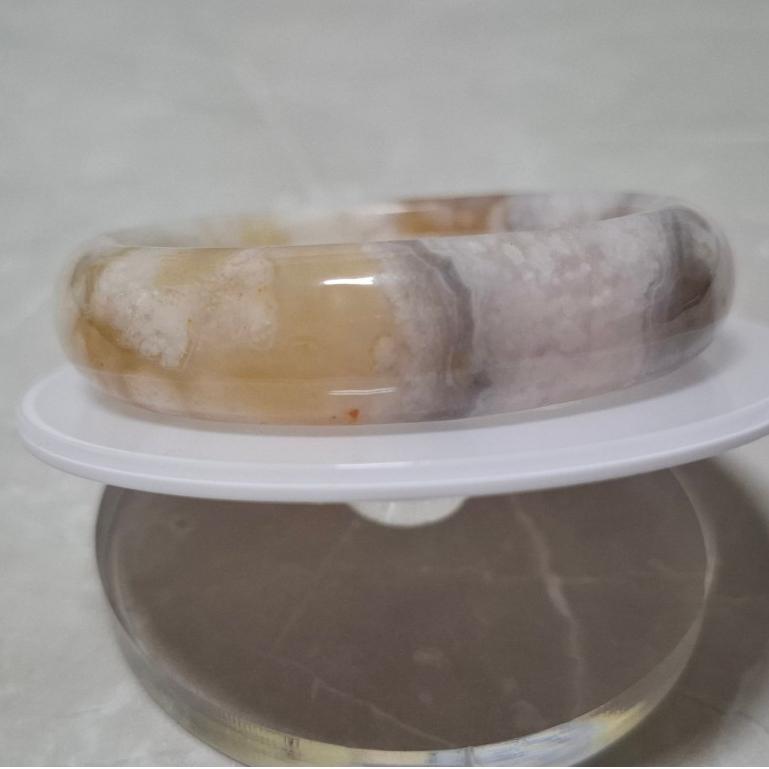 【三寶坊】天然櫻花瑪瑙手鐲 54圈口 平安鐲 瑪瑙手鐲小圈口 N493-細節圖4