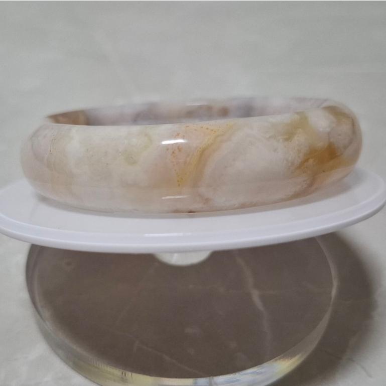 【三寶坊】天然櫻花瑪瑙手鐲 54圈口 平安鐲 瑪瑙手鐲小圈口 N493-細節圖5