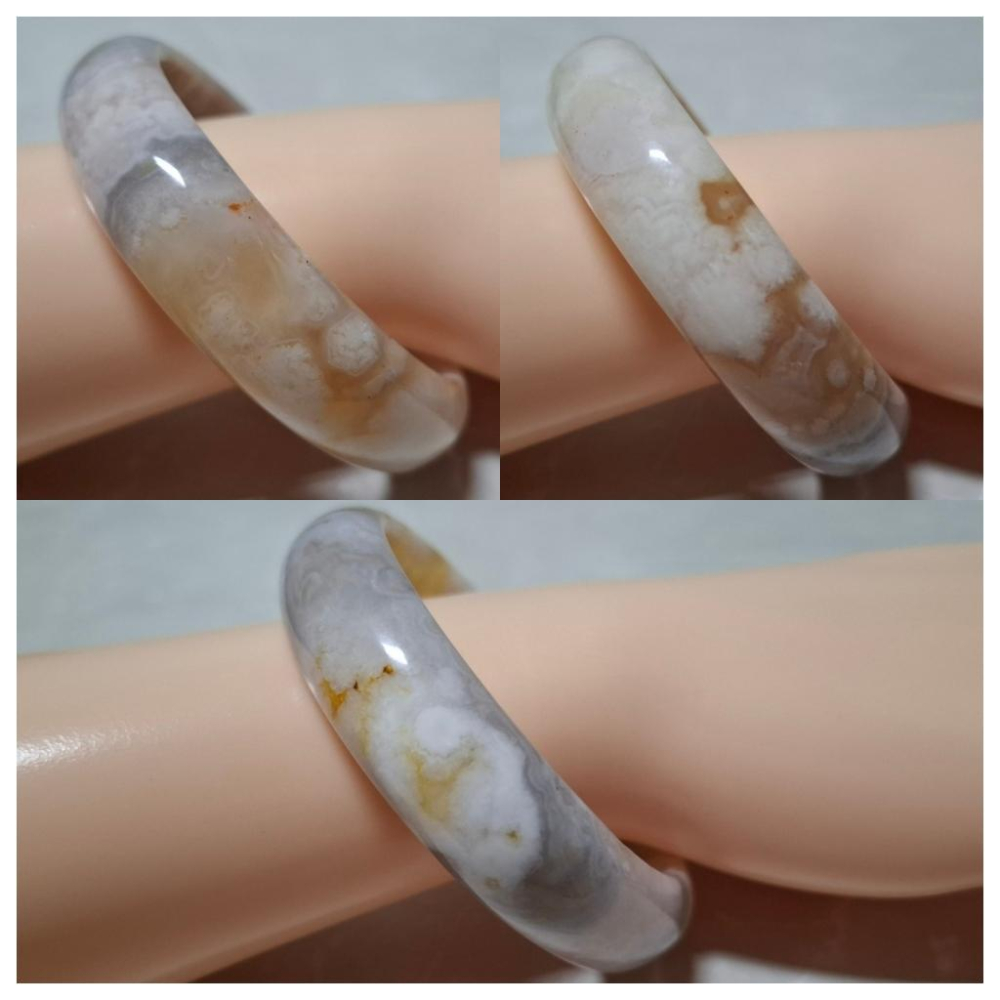 【三寶坊】天然櫻花瑪瑙手鐲 54圈口 平安鐲 瑪瑙手鐲小圈口 N493-細節圖8