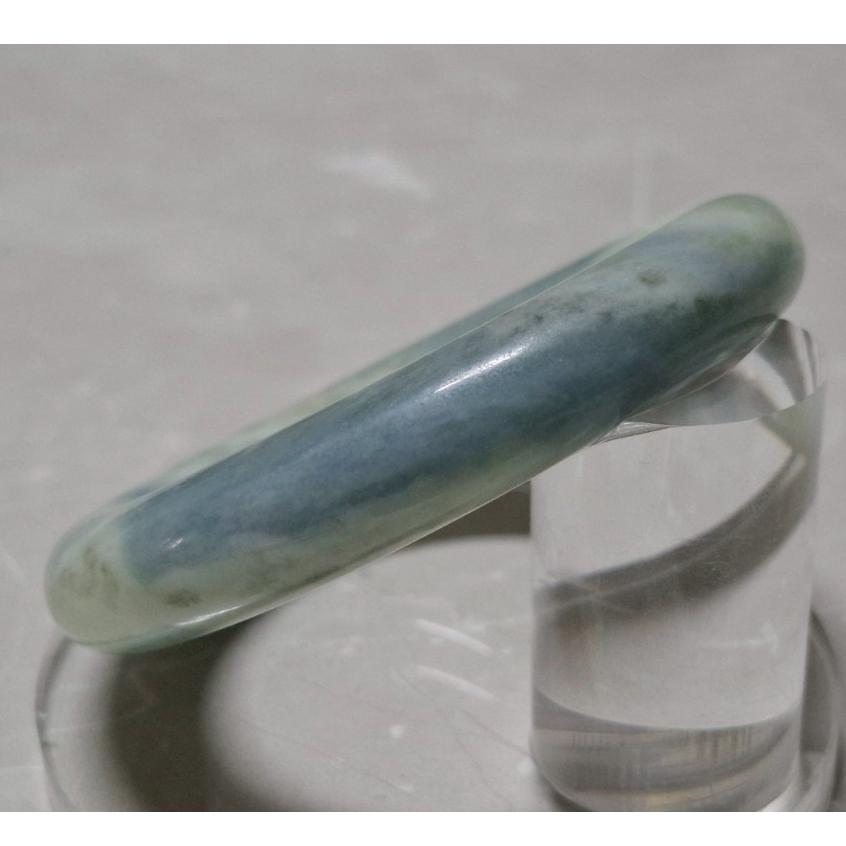 【三寶坊】天然佘太翠手鐲 52圈口 胖圓條 佘太藍天白雲手鐲小圈口 N550-細節圖3