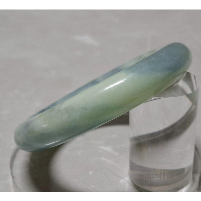 【三寶坊】天然佘太翠手鐲 52圈口 胖圓條 佘太藍天白雲手鐲小圈口 N550-細節圖4