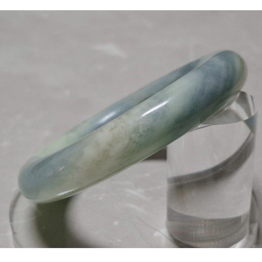 【三寶坊】天然佘太翠手鐲 52圈口 胖圓條 佘太藍天白雲手鐲小圈口 N550-細節圖5