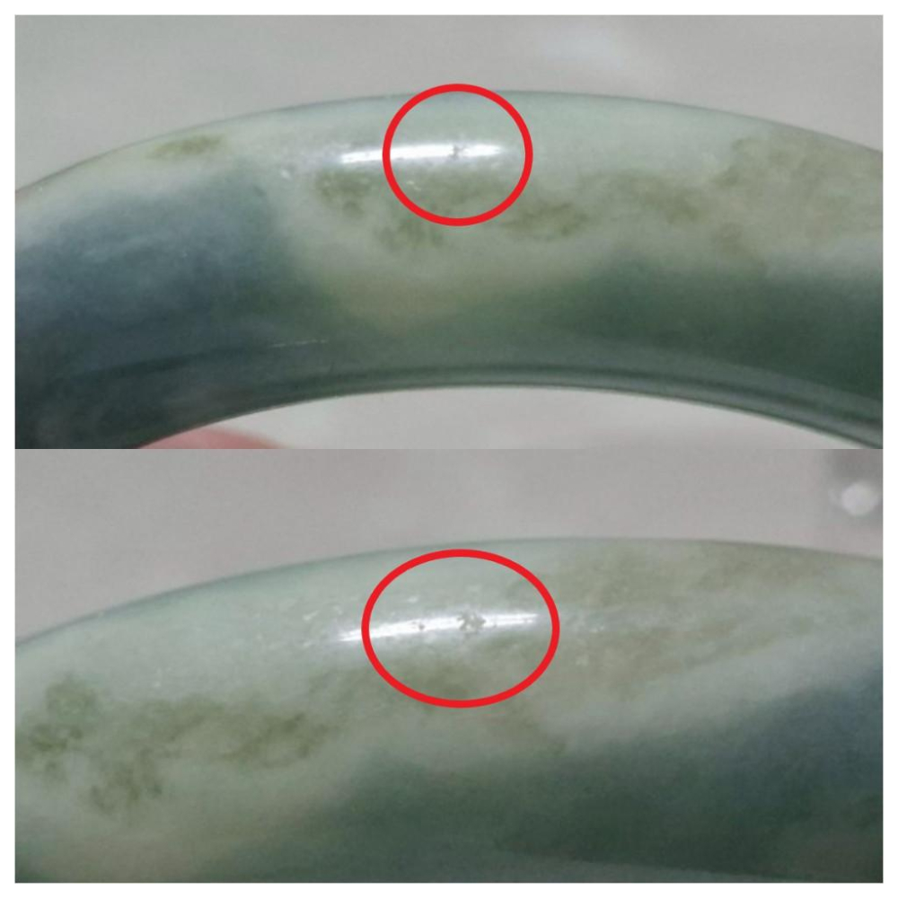 【三寶坊】天然佘太翠手鐲 52圈口 胖圓條 佘太藍天白雲手鐲小圈口 N550-細節圖7