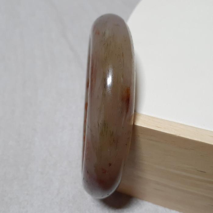 【三寶坊】天然佘太翠手鐲 62圈口 佘太踏雪尋梅 平安鐲 手鐲大圈口 N373-細節圖2