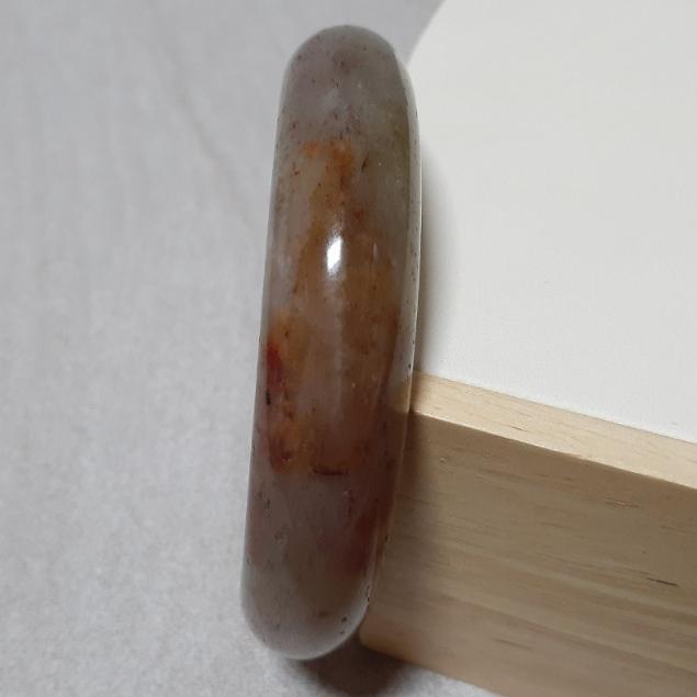 【三寶坊】天然佘太翠手鐲 62圈口 佘太踏雪尋梅 平安鐲 手鐲大圈口 N373-細節圖4