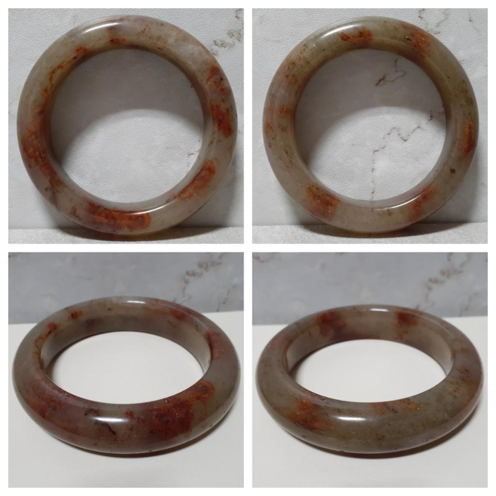 【三寶坊】天然佘太翠手鐲 62圈口 佘太踏雪尋梅 平安鐲 手鐲大圈口 N373-細節圖5