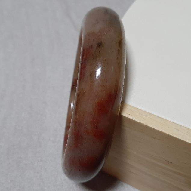 【三寶坊】天然佘太翠手鐲 62圈口 佘太踏雪尋梅 平安鐲 手鐲大圈口 N375-細節圖2