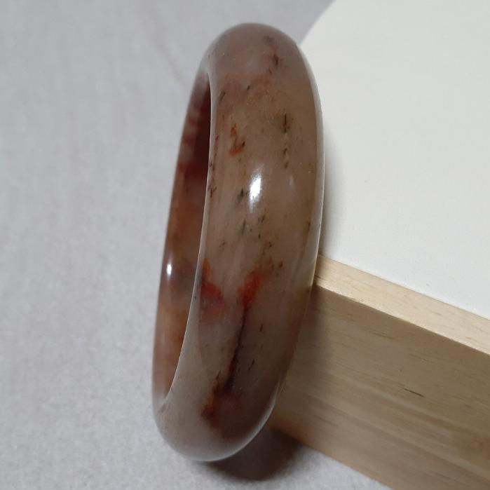 【三寶坊】天然佘太翠手鐲 62圈口 佘太踏雪尋梅 平安鐲 手鐲大圈口 N375-細節圖3