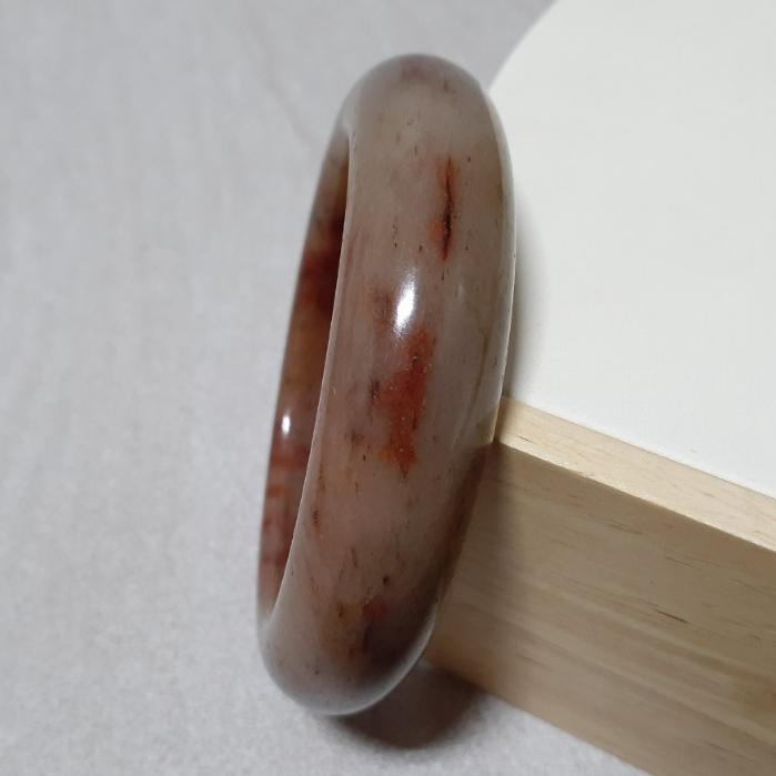 【三寶坊】天然佘太翠手鐲 62圈口 佘太踏雪尋梅 平安鐲 手鐲大圈口 N375-細節圖4