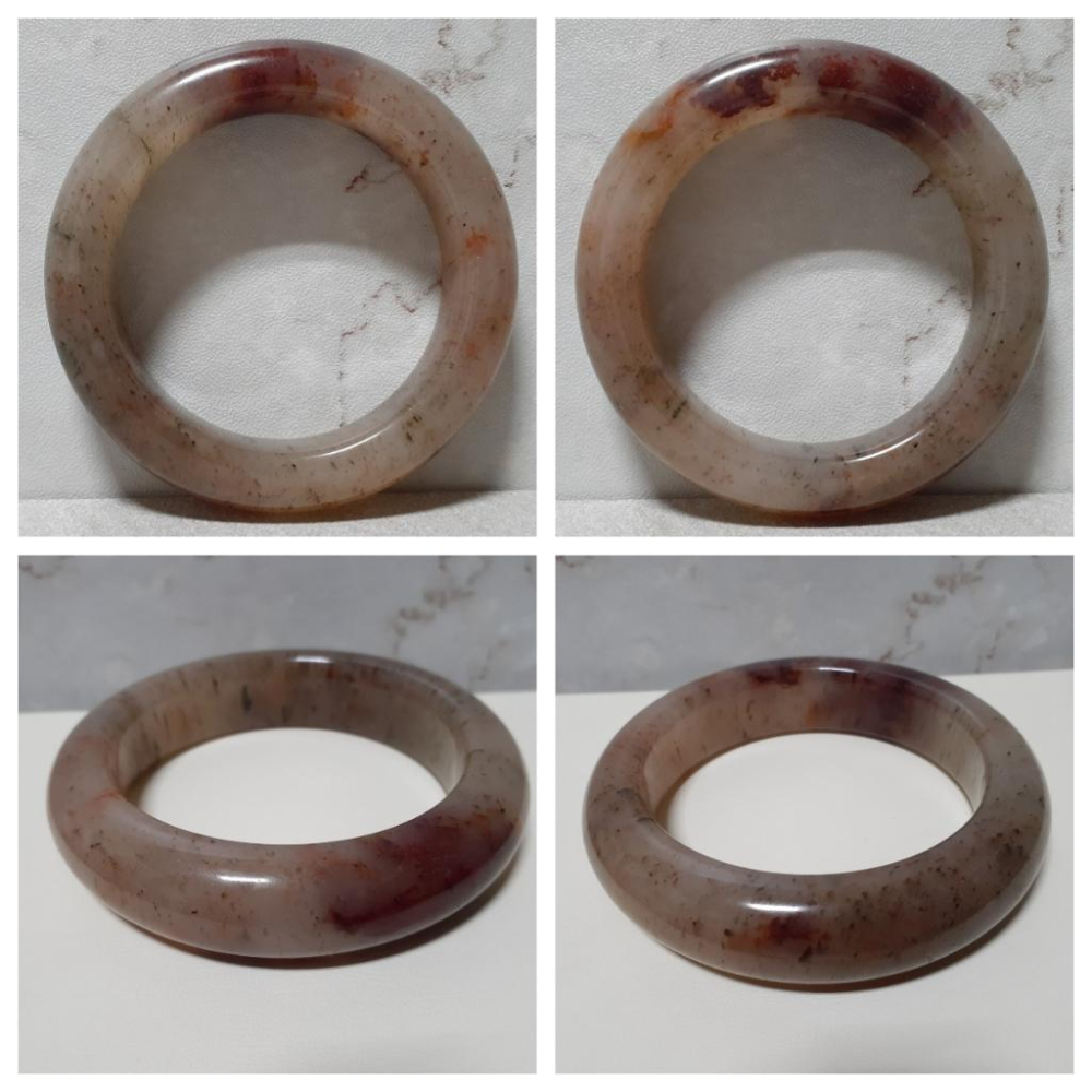 【三寶坊】天然佘太翠手鐲 62圈口 佘太踏雪尋梅 平安鐲 手鐲大圈口 N378-細節圖5