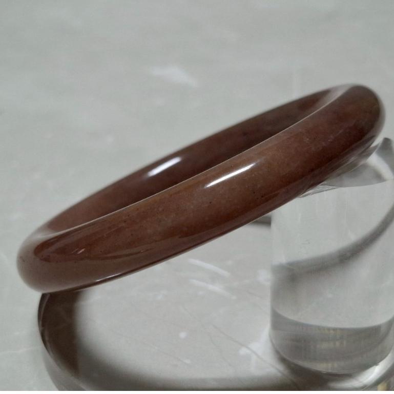 【三寶坊】天然佘太翠手鐲 62圈口 圓條 佘太草莓醬手鐲大圈口 N554-細節圖3