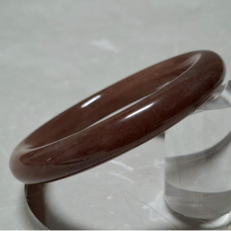 【三寶坊】天然佘太翠手鐲 62圈口 圓條 佘太草莓醬手鐲大圈口 N554-細節圖4