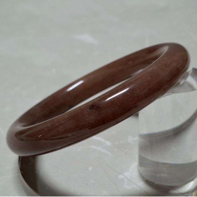 【三寶坊】天然佘太翠手鐲 62圈口 圓條 佘太草莓醬手鐲大圈口 N554-細節圖5