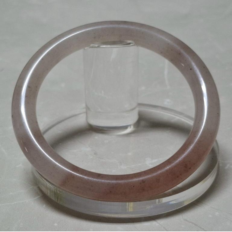 【三寶坊】天然佘太翠手鐲 63圈口 圓條 佘太草莓醬手鐲大圈口 N551-細節圖2