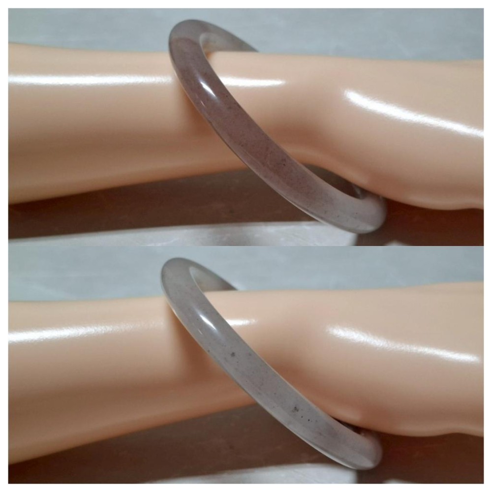 【三寶坊】天然佘太翠手鐲 63圈口 圓條 佘太草莓醬手鐲大圈口 N551-細節圖8