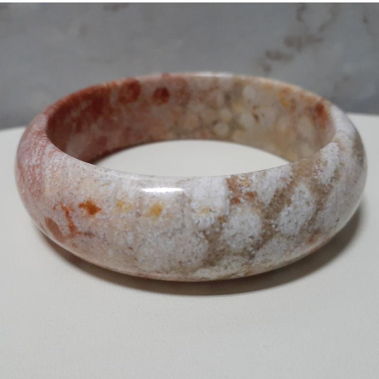 【三寶坊】天然珊瑚玉手鐲 55圈口 沙沙料 多彩 平安鐲 手鐲小圈口 N255-細節圖5