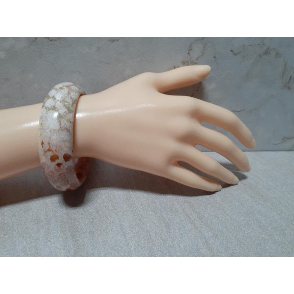 【三寶坊】天然珊瑚玉手鐲 55圈口 沙沙料 多彩 平安鐲 手鐲小圈口 N255-細節圖8