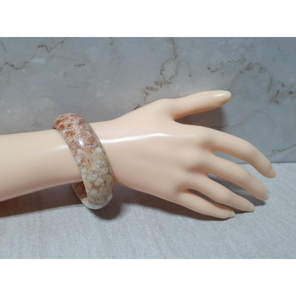 【三寶坊】天然珊瑚玉手鐲 55圈口 沙沙料 多彩 平安鐲 手鐲小圈口 N255-細節圖9