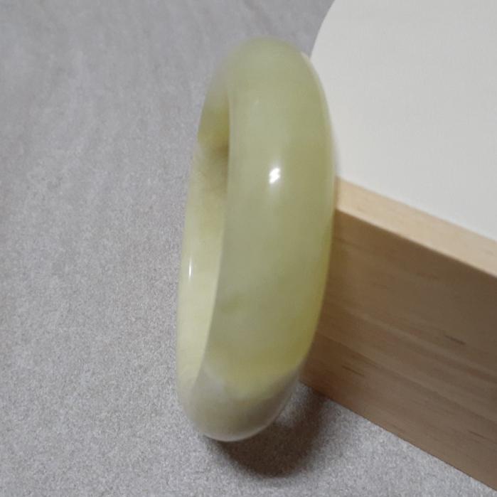 【三寶坊】天然岫玉手鐲 54圈口 青提奶蓋 平安鐲 小圈口手鐲 N232 甲翠 青堤奶蓋-細節圖3