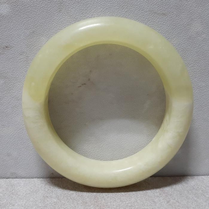 【三寶坊】天然岫玉手鐲 54圈口 青提奶蓋 平安鐲 小圈口手鐲 N232 甲翠 青堤奶蓋-細節圖6