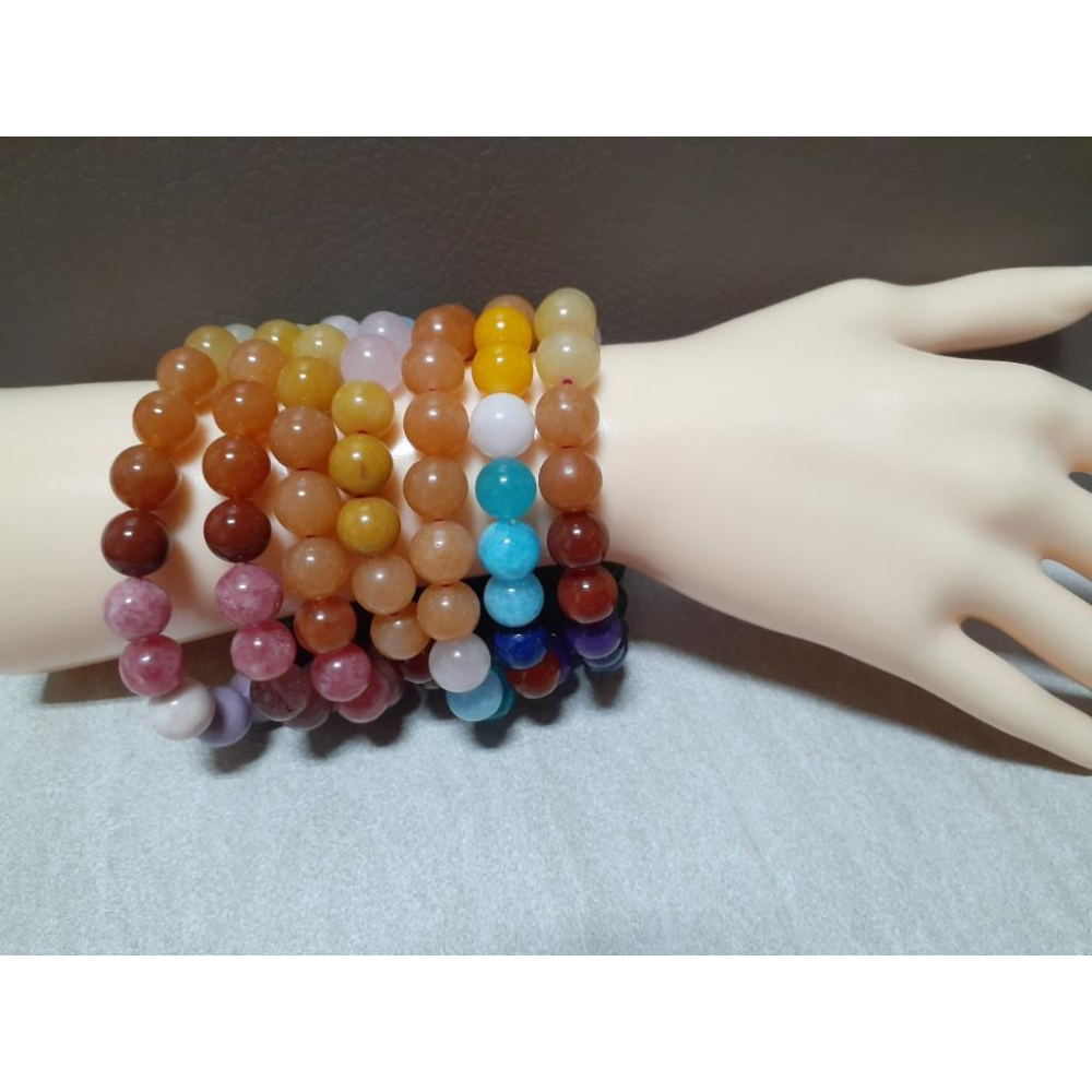 【三寶坊】多寶手串 10mm 手串/手珠/手鍊/手排/手環 天河石 草莓晶 紫水晶-細節圖3