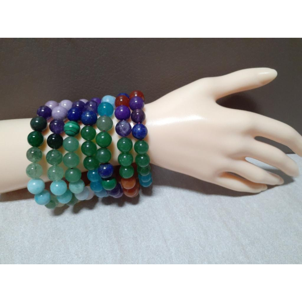 【三寶坊】多寶手串 10mm 手串/手珠/手鍊/手排/手環 天河石 草莓晶 紫水晶-細節圖4