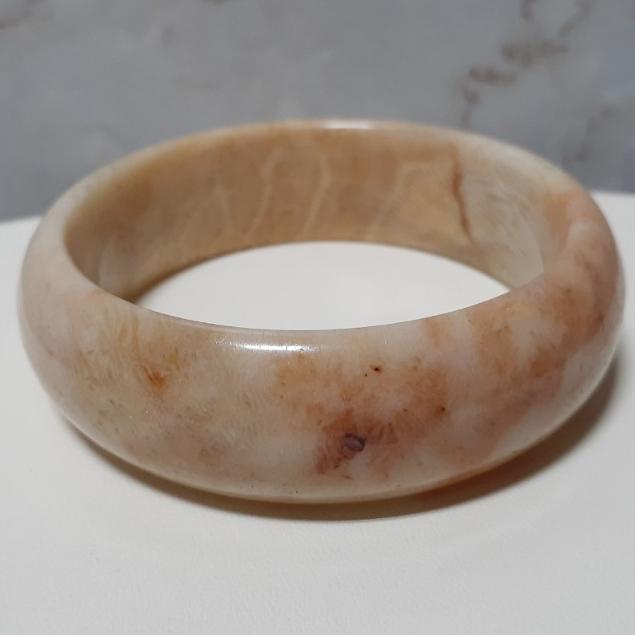 【三寶坊】天然珊瑚玉手鐲 59圈口 腦紋 寬鐲 手鐲大圈口 N314-細節圖6