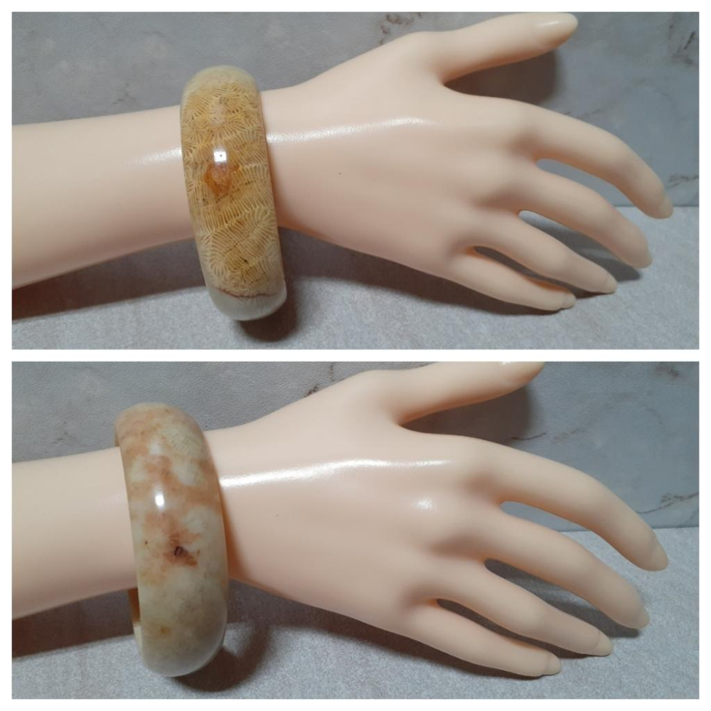 【三寶坊】天然珊瑚玉手鐲 59圈口 腦紋 寬鐲 手鐲大圈口 N314-細節圖9