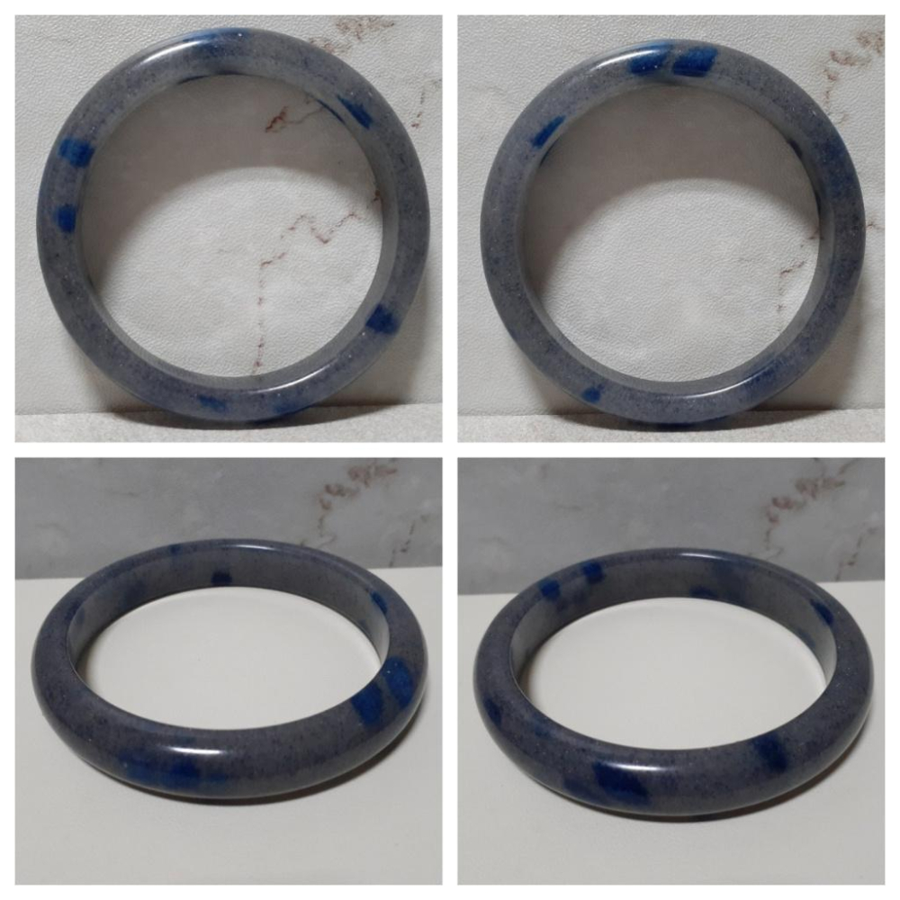 【三寶坊】天然K2手鐲 63圈口 藍草莓晶 平安鐲 藍銅礦手鐲大圈口 N354-細節圖5