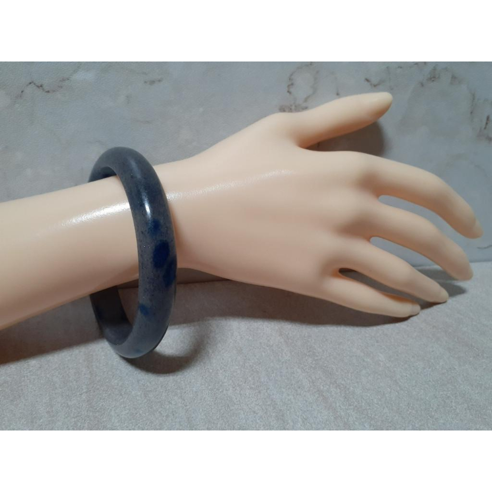 【三寶坊】天然K2手鐲 63圈口 藍草莓晶 平安鐲 藍銅礦手鐲大圈口 N354-細節圖7