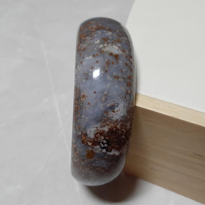 【三寶坊】天然星空瑪瑙手鐲 62圈口 藍紫 寬鐲 瑪瑙手鐲大圈口 N399-細節圖2