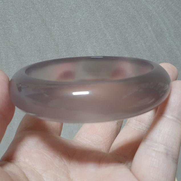 【三寶坊】天然紫玉髓手鐲 61圈口 煙紫玉髓 平安鐲 手鐲大圈口 N402 巴西紫玉髓-細節圖2