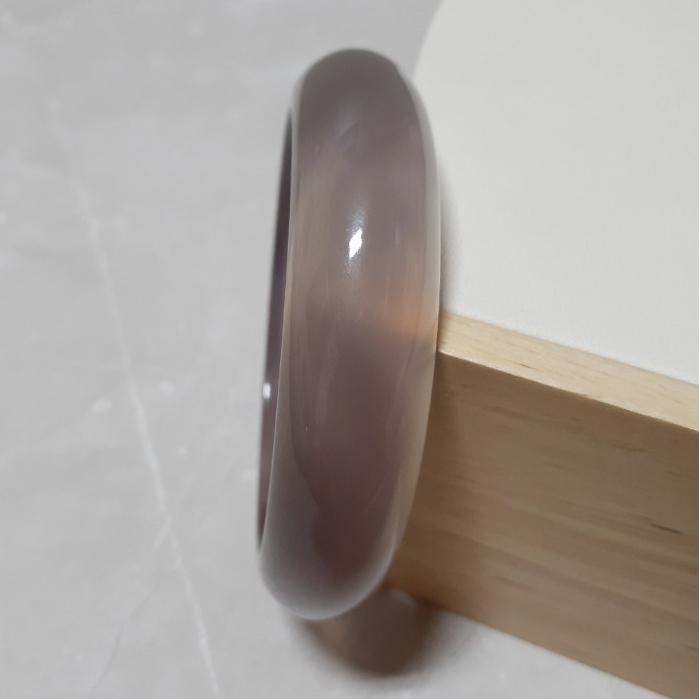 【三寶坊】天然紫玉髓手鐲 61圈口 煙紫玉髓 平安鐲 手鐲大圈口 N402 巴西紫玉髓-細節圖3