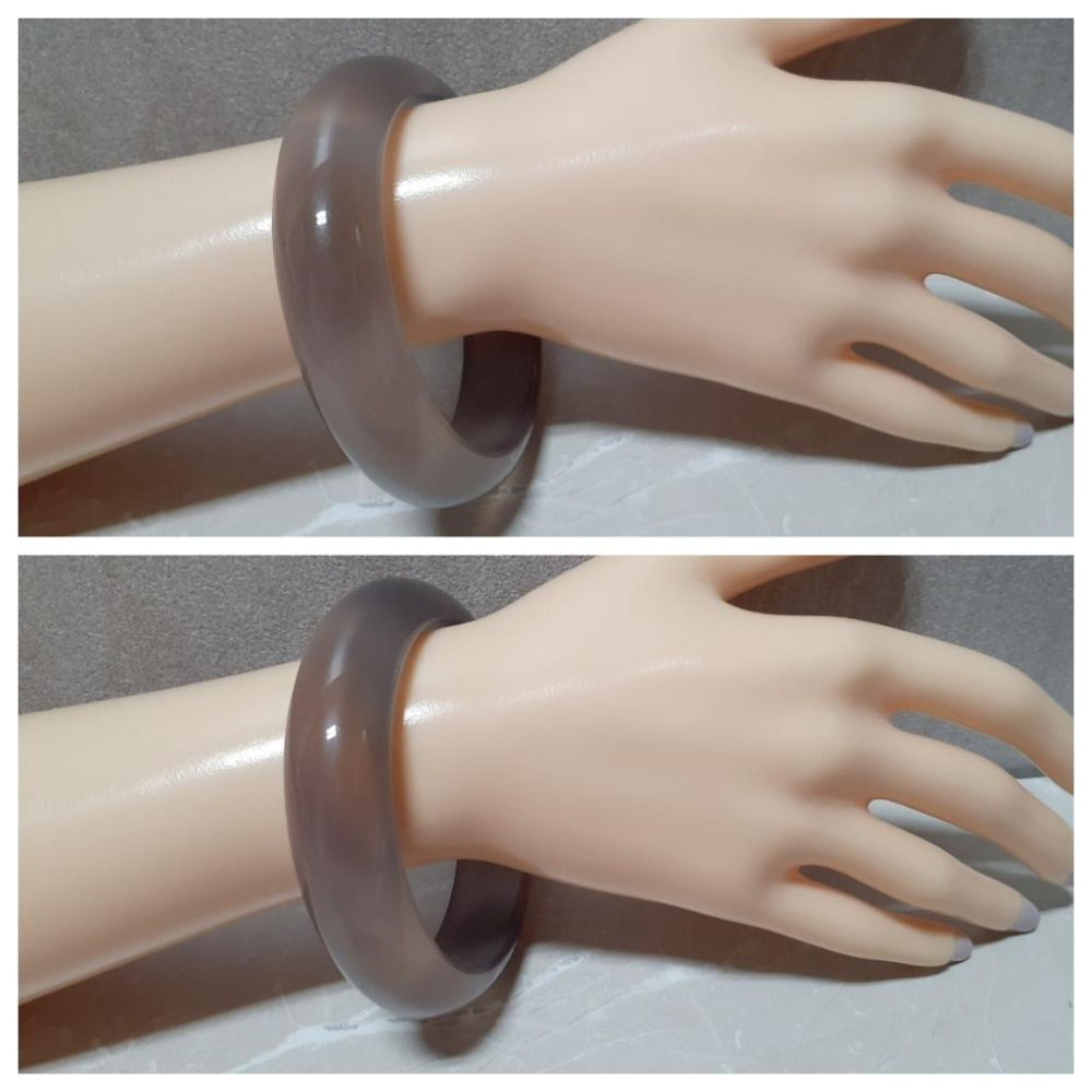 【三寶坊】天然紫玉髓手鐲 61圈口 煙紫玉髓 平安鐲 手鐲大圈口 N402 巴西紫玉髓-細節圖9