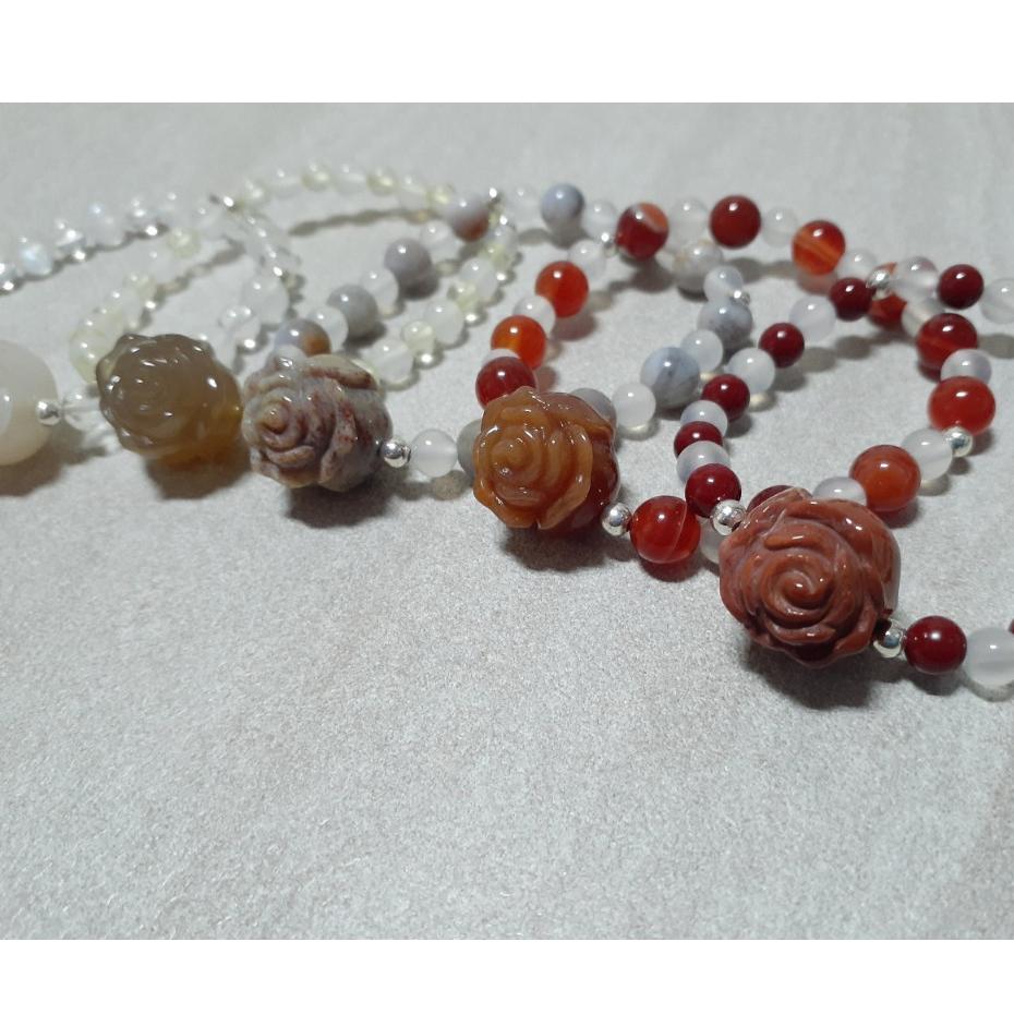 【三寶坊】天然珊瑚玉手串 珊瑚玉玫瑰花 設計款A 手串/手珠/手鍊/手排/手環-細節圖4