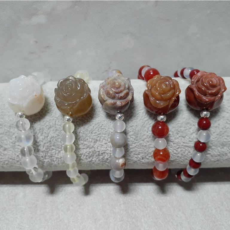【三寶坊】天然珊瑚玉手串 珊瑚玉玫瑰花 設計款A 手串/手珠/手鍊/手排/手環-細節圖7