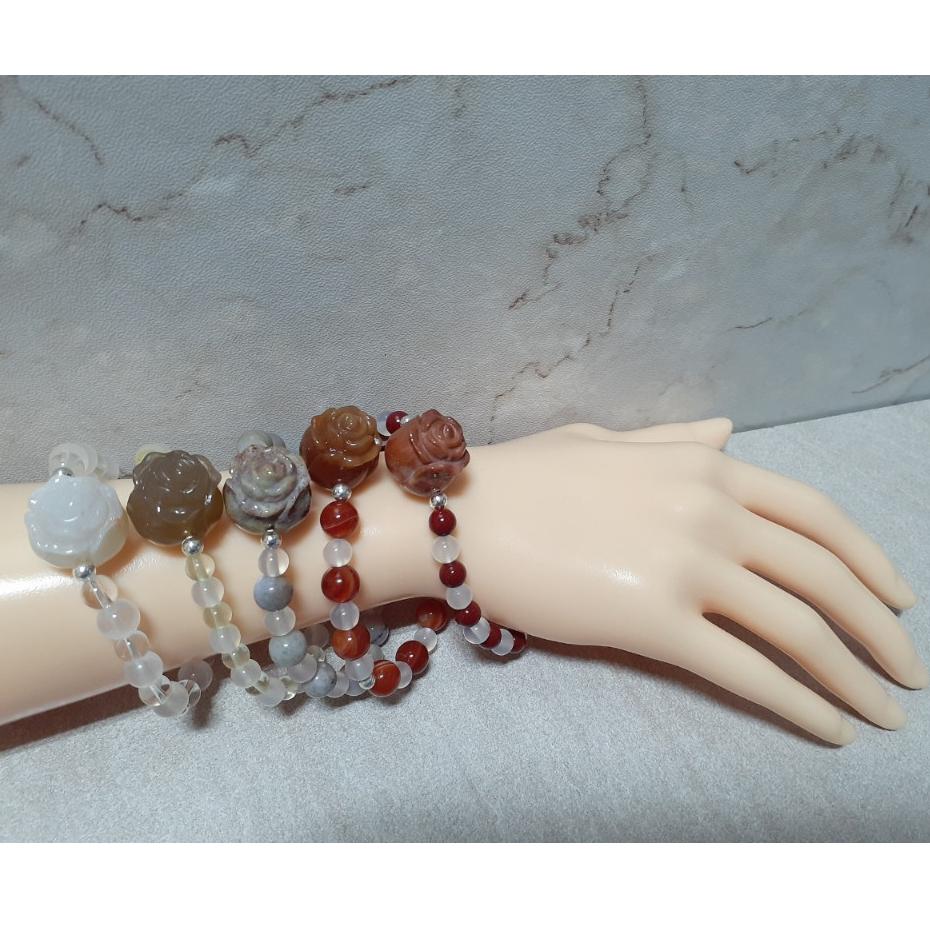 【三寶坊】天然珊瑚玉手串 珊瑚玉玫瑰花 設計款A 手串/手珠/手鍊/手排/手環-細節圖8