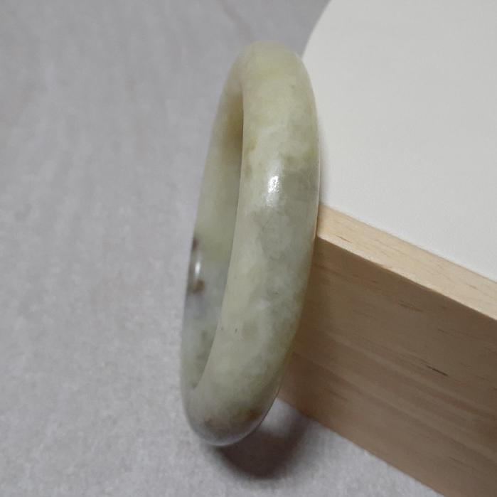 【三寶坊】天然岫玉手鐲 57圈口 平安鐲 大圈口手鐲 N229-細節圖2