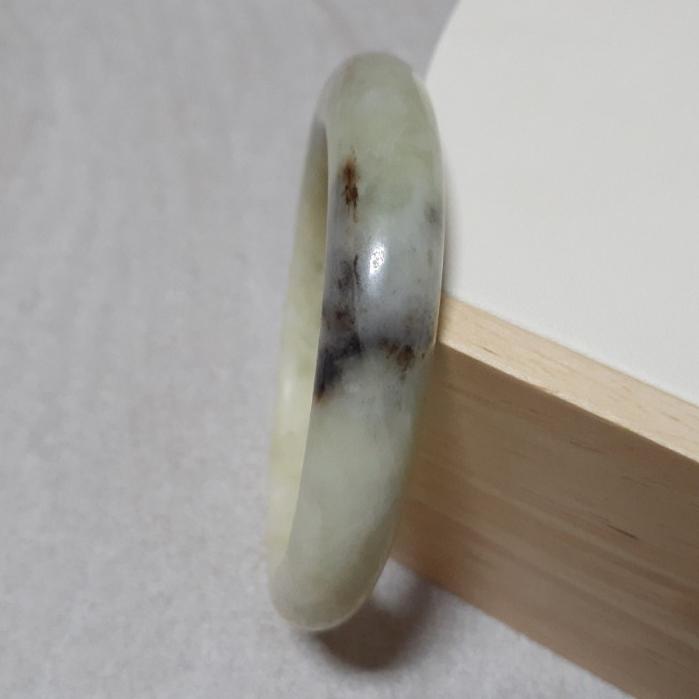 【三寶坊】天然岫玉手鐲 57圈口 平安鐲 大圈口手鐲 N229-細節圖3