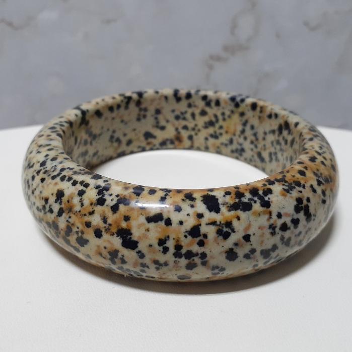 【三寶坊】天然年糕玉手鐲 62圈口 芝麻玉 寬鐲 胖胖鐲 手鐲大圈口 N221-細節圖5